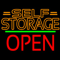 Orange Self Storage Block With Open 1 Enseigne Néon