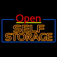 Orange Self Storage Block With Open 4 Enseigne Néon