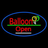 Oval Open Balloon Green Line Enseigne Néon