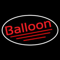 Oval Red Balloon Cursive Enseigne Néon