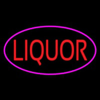 Oval Red Liquor Pink Border Enseigne Néon