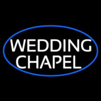 Oval White Wedding Chapel Enseigne Néon