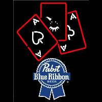 Pabst Blue Ribbon Ace And Poker Beer Sign Enseigne Néon
