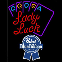 Pabst Blue Ribbon Lady Luck Series Beer Sign Enseigne Néon