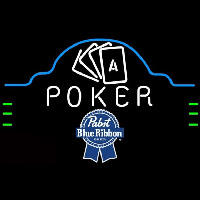 Pabst Blue Ribbon Poker Ace Cards Beer Sign Enseigne Néon