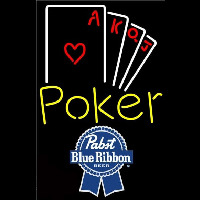 Pabst Blue Ribbon Poker Ace Series Beer Sign Enseigne Néon