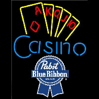 Pabst Blue Ribbon Poker Casino Ace Series Beer Sign Enseigne Néon