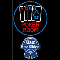 Pabst Blue Ribbon Poker Room Beer Sign Enseigne Néon
