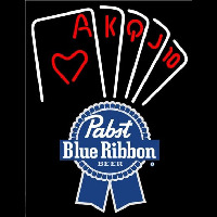 Pabst Blue Ribbon Poker Series Beer Sign Enseigne Néon