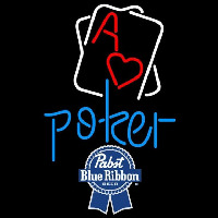 Pabst Blue Ribbon Rectangular Black Hear Ace Beer Sign Enseigne Néon