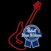 Pabst Blue Ribbon Red Guitar Beer Sign Enseigne Néon