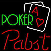 Pabst Green Poker Beer Sign Enseigne Néon