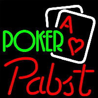 Pabst Green Poker Beer Sign Enseigne Néon