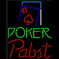 Pabst Green Poker Red Heart Beer Sign Enseigne Néon
