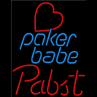 Pabst Poker Girl Heart Babe Beer Sign Enseigne Néon