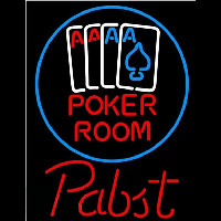 Pabst Poker Room Beer Sign Enseigne Néon