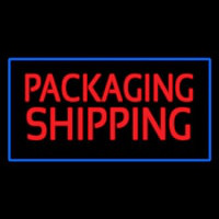 Packaging Shipping Blue Rectangle Enseigne Néon