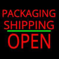 Packaging Shipping Open Block Green Line Enseigne Néon