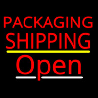 Packaging Shipping Open Yellow Line Enseigne Néon