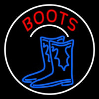 Pair Of Boots Logo With Border Enseigne Néon
