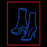 Pair Of Boots With Red Border Enseigne Néon