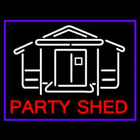 Party Shed With Blue Border Enseigne Néon