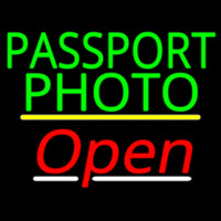 Passport Photo Open Yellow Line Enseigne Néon