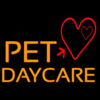 Pet Day Care With Heart Enseigne Néon