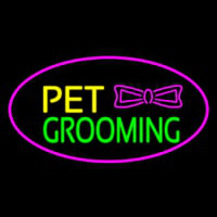 Pet Grooming Logo Oval Purple Enseigne Néon