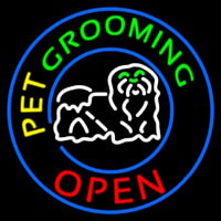 Pet Grooming Open Block Logo Enseigne Néon