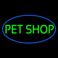 Pet Shop Oval Blue Enseigne Néon