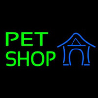 Pet Shop With Blue Logo Enseigne Néon