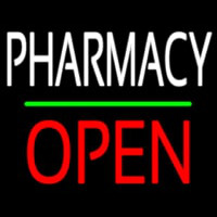 Pharmacy Block Open Green Line Enseigne Néon