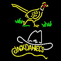 Pheasant and Jack Daniels Yellow Enseigne Néon