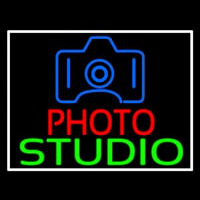 Photo Studio With Camera Logo Enseigne Néon