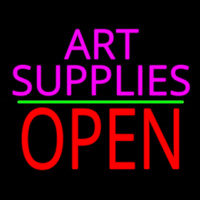 Pink Art Supplies Block With Open 2 Enseigne Néon