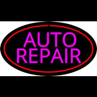 Pink Auto Repair Red Oval Enseigne Néon