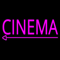 Pink Cinema With Arrow Enseigne Néon