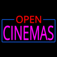 Pink Cinemas Open Enseigne Néon
