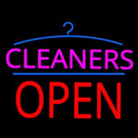 Pink Cleaners Block Red Open Logo Enseigne Néon