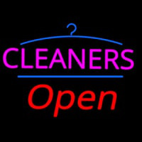 Pink Cleaners Logo Open Enseigne Néon