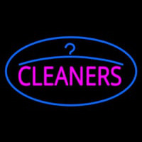 Pink Cleaners Oval Blue Logo Enseigne Néon