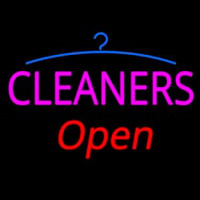 Pink Cleaners Red Open Logo Enseigne Néon