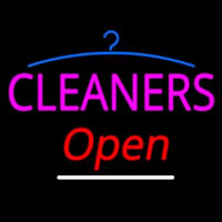 Pink Cleaners Slant Open Logo Enseigne Néon