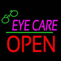 Pink Eye Care Logo Block Open Green Line Enseigne Néon