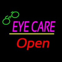 Pink Eye Care Yellow Line Open Logo Enseigne Néon