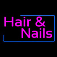 Pink Hair And Nails With Blue Border Enseigne Néon