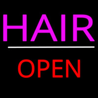 Pink Hair Open White Line Enseigne Néon