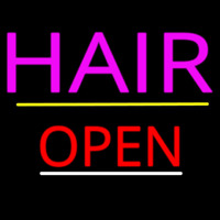 Pink Hair Open Yellow Line Enseigne Néon