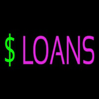 Pink Loans Dollar Logo Enseigne Néon